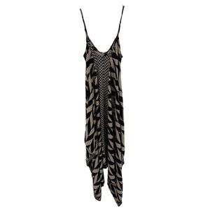 Monaco oversized Chevron Jumpsuit asymmetrical M coverup lightweight S neutral